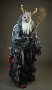 Krampus Robe with under fur vestment, chain, rope, various size bells from small to jumbo (Traditional variant)