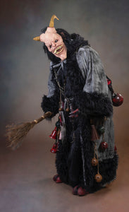 Krampus Robe with under fur vestment, chains, robe and various size bells from small to jumbo. (Sinister Variant)