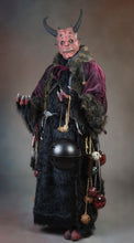 Load image into Gallery viewer, Krampus Robe with under fur vestment, chain, rope, various size bells from small to jumbo (Traditional variant)
